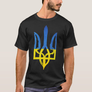 T-shirt Ukrainien vintage trident la poche coeur support