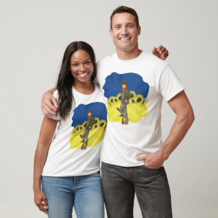 T-shirt Ukrainienne. Drapeau ukrainien