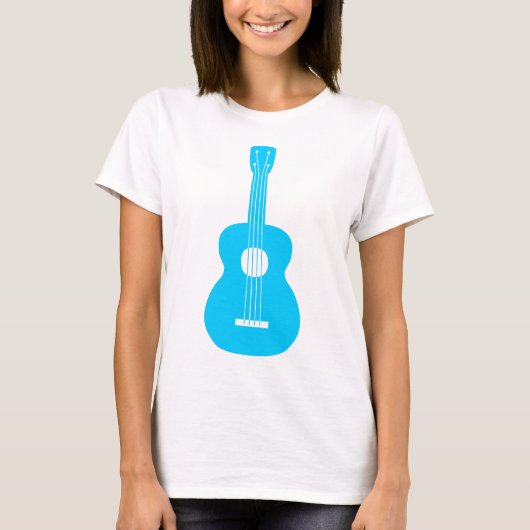 T-shirt Ukulele - Ciel bleu (Devant)