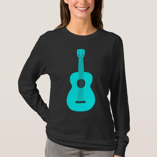 T-shirt Ukulele - Cyan (Devant)