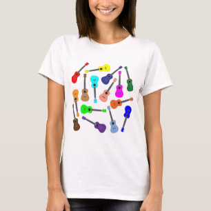 T-shirt Ukulélé d'arc-en-ciel