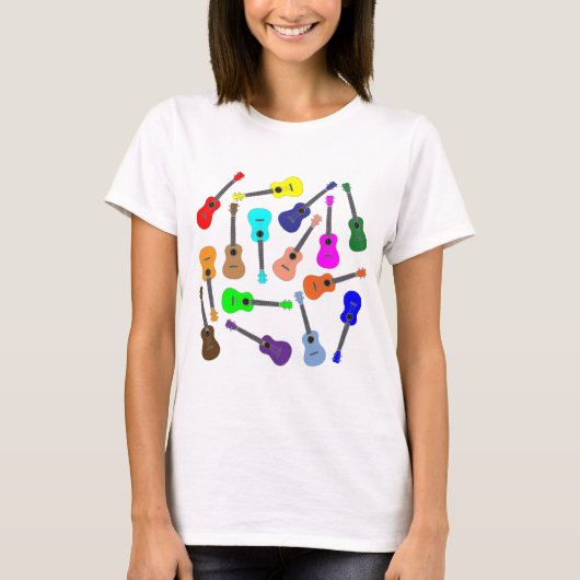 T-shirt Ukulélé d'arc-en-ciel (Devant)