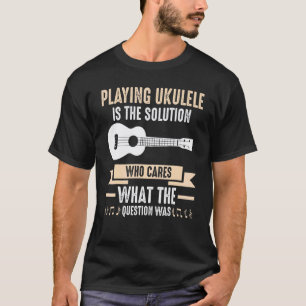 T-shirt Ukulele Hawaï Ukulele Joueur Petite Guitare