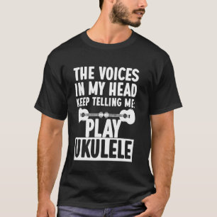 T-shirt Ukulele Hawaïen Uke Les Voix Dans Ma Tête Continue