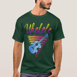 T-shirt Ukulele Hawaïen Uke Rétro 80s 90s Fille Ukulele