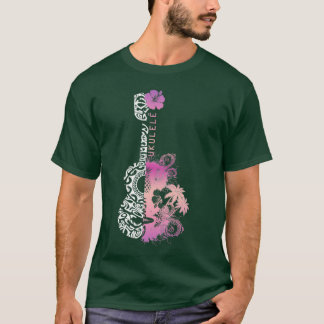 T-SHIRT UKULELE HAWAIIAN TATTOO PURPLE