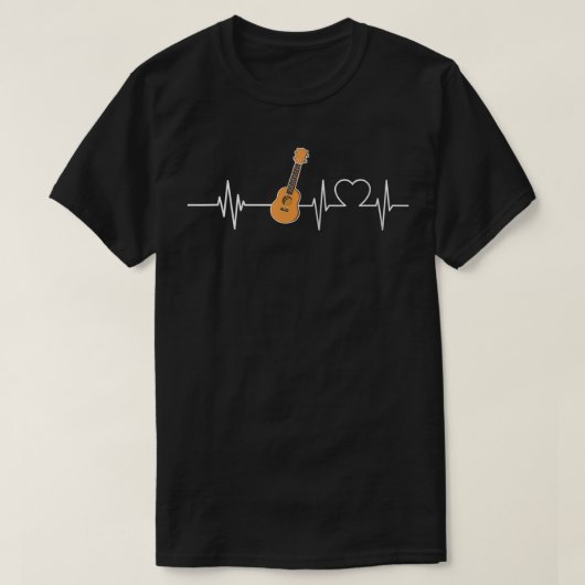 T-shirt Ukulele Heartbeat EKG Ukulele Player Cadeau (Design devant)