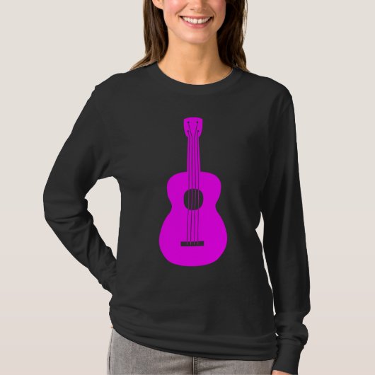 T-shirt Ukulele - Magenta (Devant)