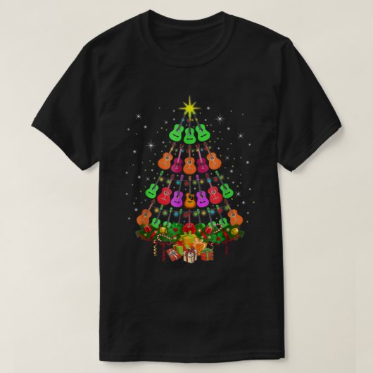 T-shirt Ukulele Music Uke Mele Kalikimaka Christmas Tree S (Design devant)