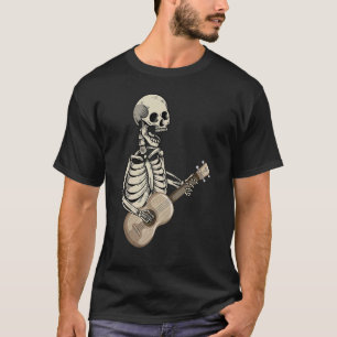 T-shirt Ukulele Player Retro Skull Skeleton Ukulele Guitar