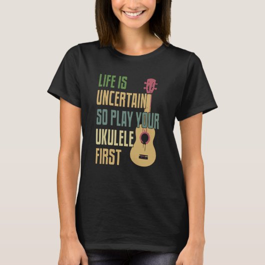 T-shirt Ukulele Player Retro Style (Devant)