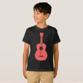 T-shirt Ukulele - Rose tropical (Devant entier)
