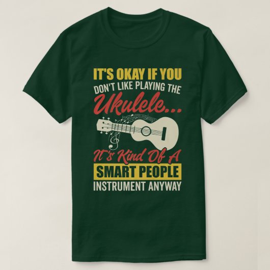 T-shirt Ukulele Smart People Instrument Hawaiian Guitare P (Design devant)