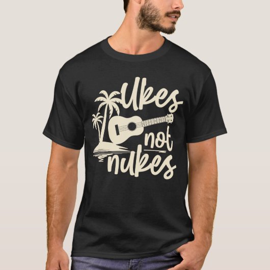 T-shirt Ukulele Uke Ukes Not Nukes (Devant)