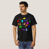 T-shirt Ukuleles Colorés (Devant entier)