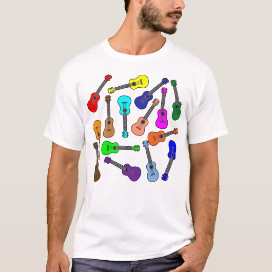 T-shirt Ukuleles Colorés (Devant)