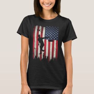 T-shirt Ultimate Frisbee Disk Golf USA American Flag 4th o