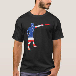 T-shirt Ultimate Frisbee Disque Golf Player Usa American F