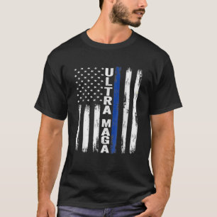 T-shirt Ultra MAGA 2024 Funny Pro Trump Maga Super Drapeau