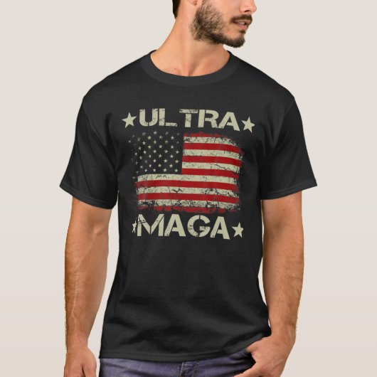 T-shirt Ultra Maga Messy Bun- The Great Maga King Donald T (Devant)