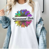 T-shirt Ultrasound Tech Profession Rainbow Sunflower