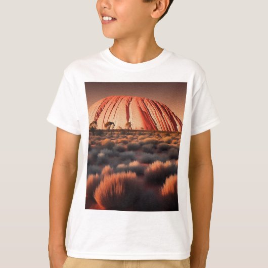 T-shirt Uluru "Ayers Rock" Australia Oil Paint, (Devant)