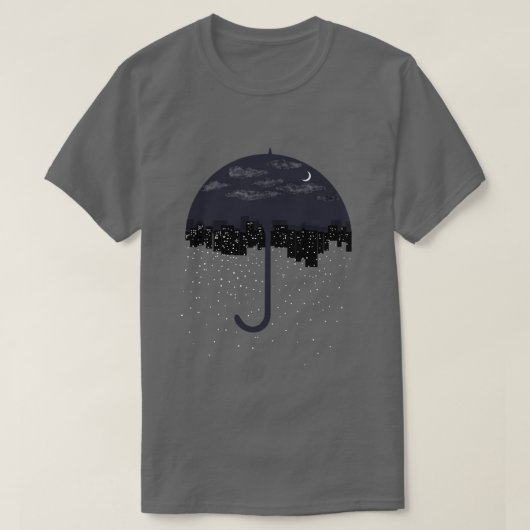 T-shirt Umbrella Lights Rain Art (Design devant)
