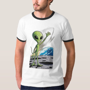 T-shirt Un alien sympathique agitant