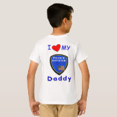 T-shirt Un amour mon papa de police (Dos entier)