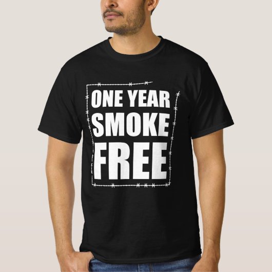 T-shirt Un an Fumée sans anniversaire hommes (Devant)