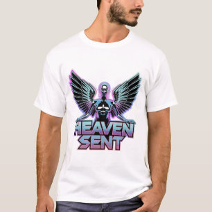 T-shirt Un ange métallique brillant avec des ailes, concep