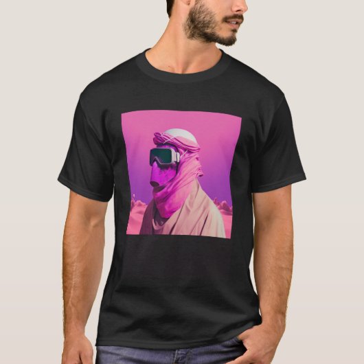 T-shirt Un Arabe masqué dans un style Rétrovague désertiqu (Devant)