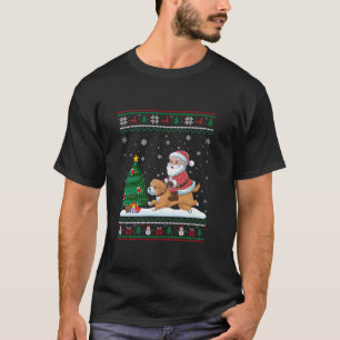 T-shirt Un arbre de Noël laid éclaire Noël Père Noël équit