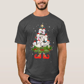 T-shirt Un arbre de Noël maltais éclaire le joli chien de 