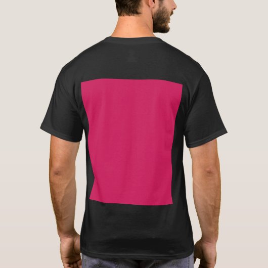 T-shirt un arrière - plan rose avec une bordure blanche (Dos)