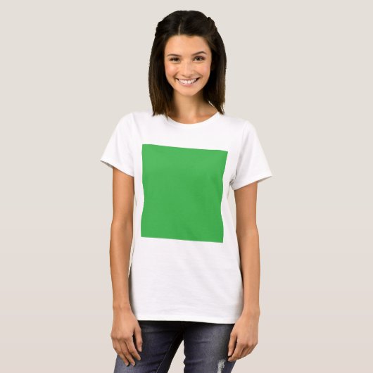 T-shirt un arrière - plan vert avec une bordure blanche (Devant entier)