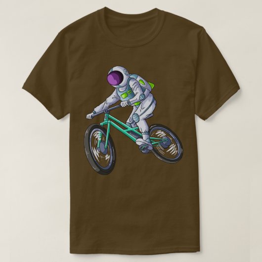 T-shirt Un astronaute à vélo sur la lune (Design devant)