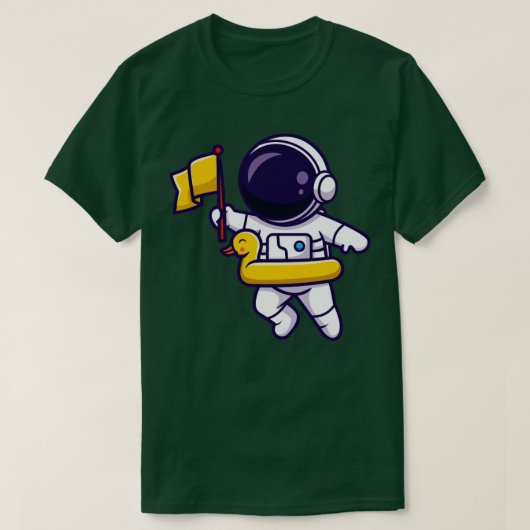 T-shirt Un Astronaute Apporte Un Drapeau Et Flotte Avec De (Design devant)