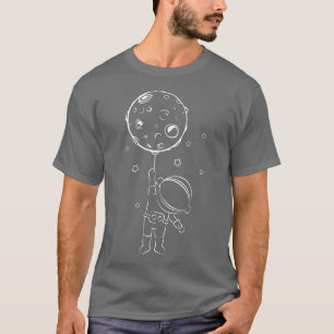 T-shirt Un astronaute avec un ballon de lune Un astronaute