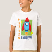 T-shirt Un astronaute blanc s'appelle Space Rocket Party S (Devant)
