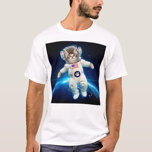 T-shirt Un astronaute de chat dans l'espace (Devant)