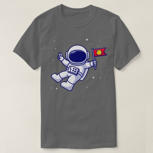 T-shirt Un astronaute Drapeau Dans Un Dessin Spatial (Design devant)