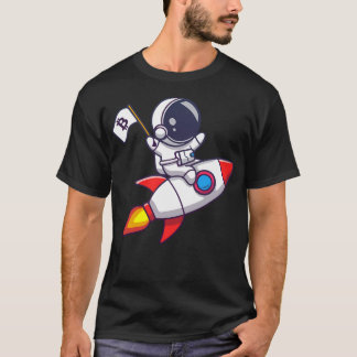 T-shirt Un Astronaute Du Bitcoin Sur Une Roquette Agitant 
