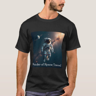 T-shirt Un astronaute flotte dans l'espace avec Saturne T-