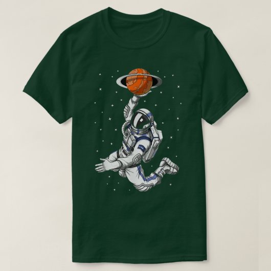 T-shirt Un Astronaute Jouant Au Basket-Ball Dans L'Espace  (Design devant)