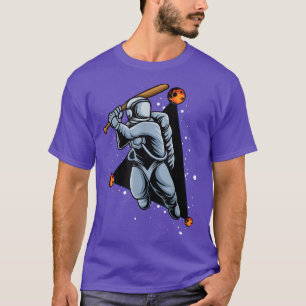 T-shirt Un astronaute joue au baseball dans l'espace Tee