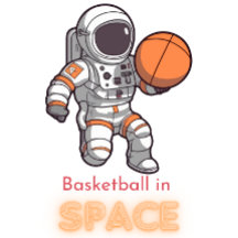 Un astronaute joue au basket-ball dans l'espace