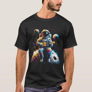 T-shirt Un astronaute joue Ukulele dans l'espace Joueur Uk