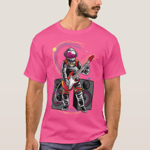 T-shirt Un astronaute Jouer Basse Guitare Électrique Guita