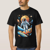 T-shirt Un astronaute perdu dans l'espace entouré de planè (Devant)